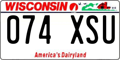 WI license plate 074XSU