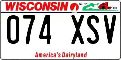 WI license plate 074XSV