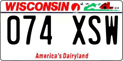 WI license plate 074XSW