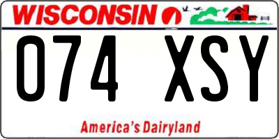 WI license plate 074XSY