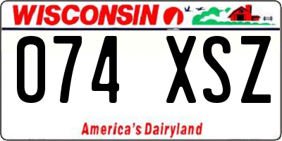 WI license plate 074XSZ