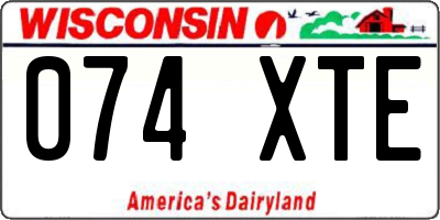 WI license plate 074XTE