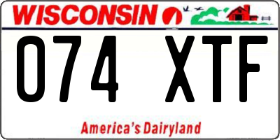 WI license plate 074XTF