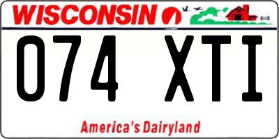 WI license plate 074XTI