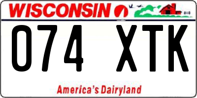 WI license plate 074XTK