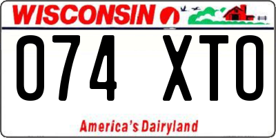 WI license plate 074XTO
