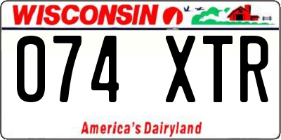 WI license plate 074XTR