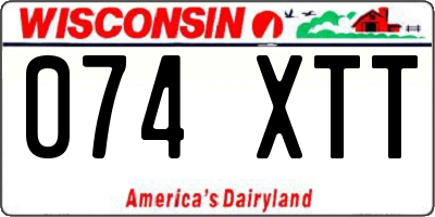 WI license plate 074XTT