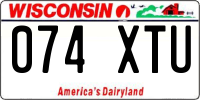 WI license plate 074XTU