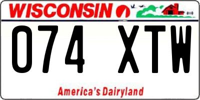 WI license plate 074XTW