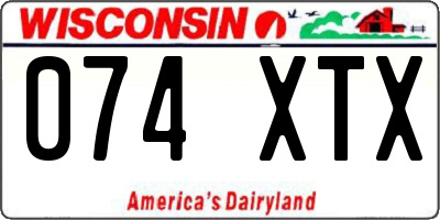WI license plate 074XTX