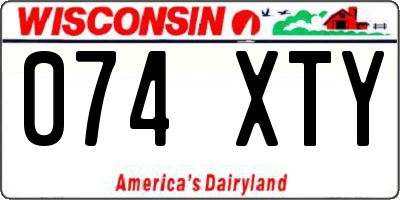 WI license plate 074XTY