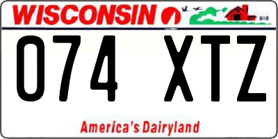 WI license plate 074XTZ