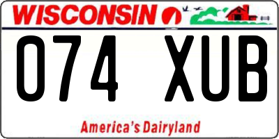 WI license plate 074XUB
