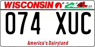 WI license plate 074XUC