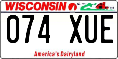 WI license plate 074XUE