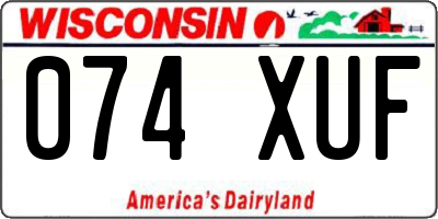 WI license plate 074XUF