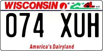 WI license plate 074XUH