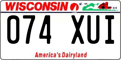 WI license plate 074XUI