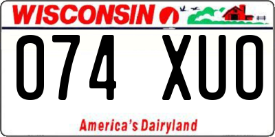 WI license plate 074XUO