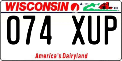 WI license plate 074XUP