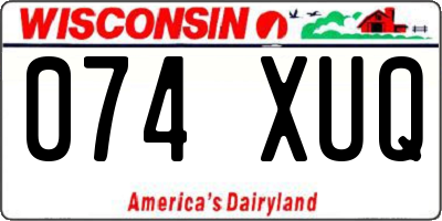 WI license plate 074XUQ
