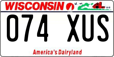 WI license plate 074XUS