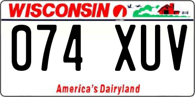 WI license plate 074XUV