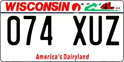 WI license plate 074XUZ