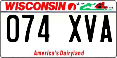 WI license plate 074XVA