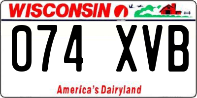 WI license plate 074XVB