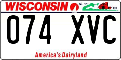 WI license plate 074XVC