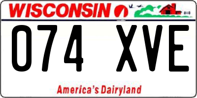 WI license plate 074XVE