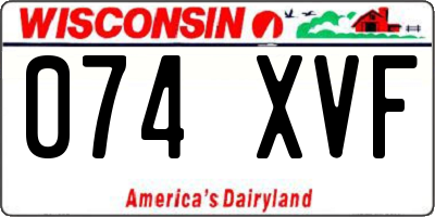 WI license plate 074XVF