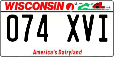 WI license plate 074XVI