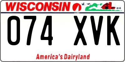WI license plate 074XVK