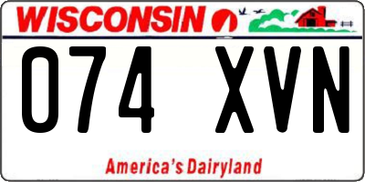 WI license plate 074XVN