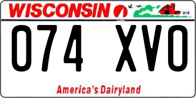WI license plate 074XVO