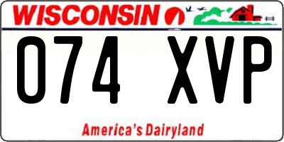 WI license plate 074XVP
