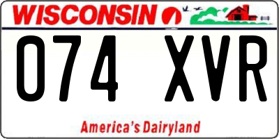 WI license plate 074XVR