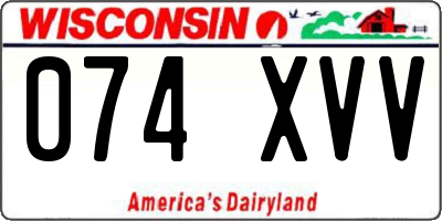 WI license plate 074XVV