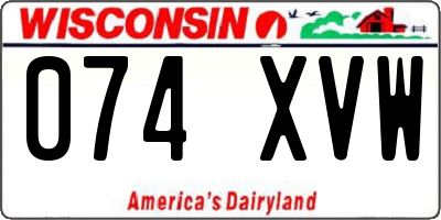 WI license plate 074XVW