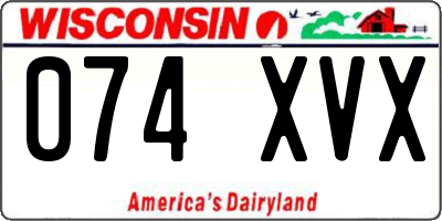 WI license plate 074XVX