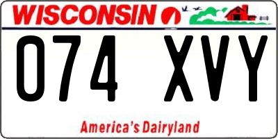 WI license plate 074XVY