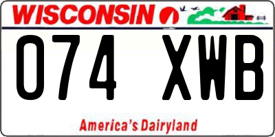 WI license plate 074XWB