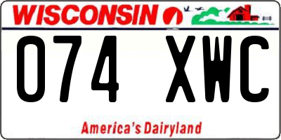 WI license plate 074XWC