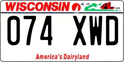 WI license plate 074XWD