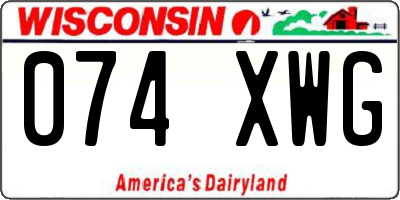WI license plate 074XWG