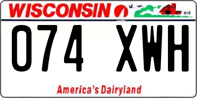 WI license plate 074XWH