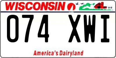 WI license plate 074XWI